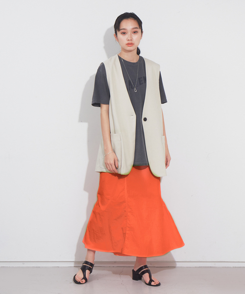 NOMINE（ノミネ）の「人気完売追加！ノーカラーベスト【セットアップ対応】（ベスト・レディース・アイボリー/セージグリーン/モカ・フリー）」の19枚目の写真