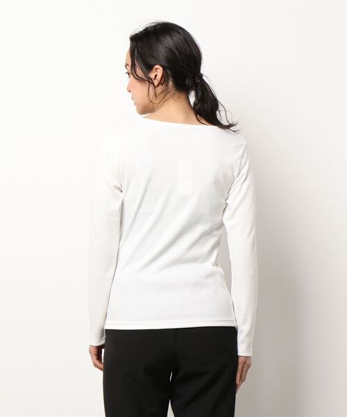 one way(ワンウェイ)の「フロントツイストテレコトップス(Tシャツ/カットソー・レディース・ホワイト/ライトブルー/ブラック/ベージュ・FREE)」の11枚目の写真