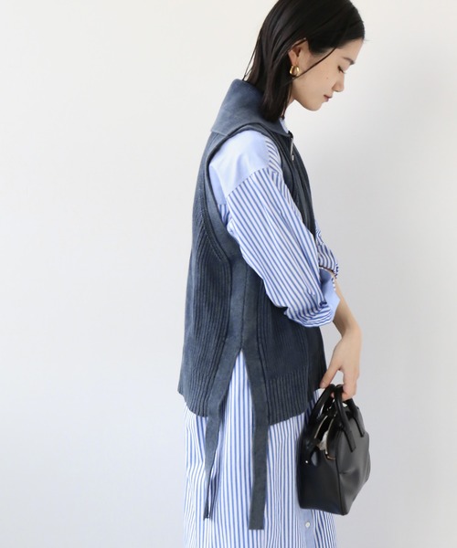 JOURNAL STANDARD relume（ジャーナルスタンダード　レリューム）の「製品染めジップベスト◆（ベスト・レディース・ネイビー/ナチュラル・FREE）」の16枚目の写真