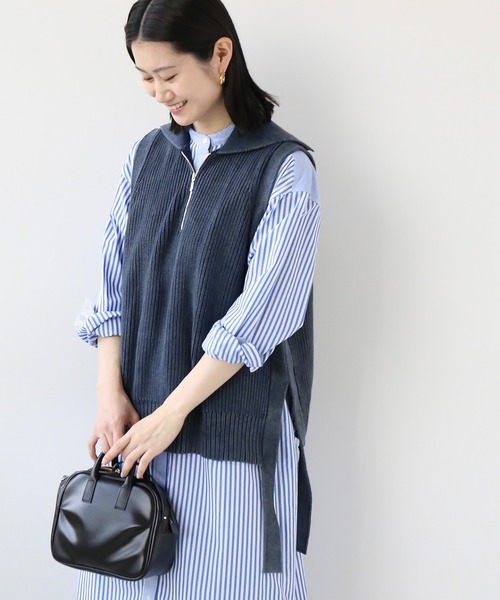 JOURNAL STANDARD relume（ジャーナルスタンダード　レリューム）の「製品染めジップベスト◆（ベスト・レディース・ネイビー/ナチュラル・FREE）」の15枚目の写真