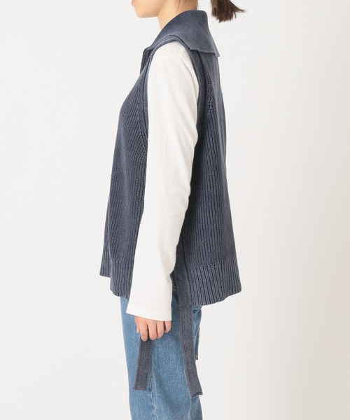 JOURNAL STANDARD relume（ジャーナルスタンダード　レリューム）の「製品染めジップベスト◆（ベスト・レディース・ネイビー/ナチュラル・FREE）」の19枚目の写真