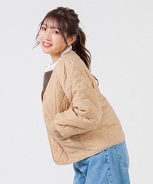 mimonal（ミモナル）の「キルティングノーカラージャケット（ノーカラージャケット）」