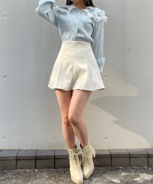 titty＆Co. PETIT（ティティアンドコープティ）の「【titty&Co.PETIT】ダブルカラーソフトブラウス（シャツ/ブラウス・レディース・アイボリー/ブルー・FREE）」の8枚目の写真