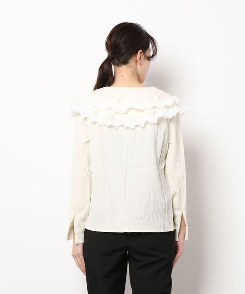 titty＆Co. PETIT（ティティアンドコープティ）の「【titty&Co.PETIT】ダブルカラーソフトブラウス（シャツ/ブラウス・レディース・アイボリー/ブルー・FREE）」の12枚目の写真