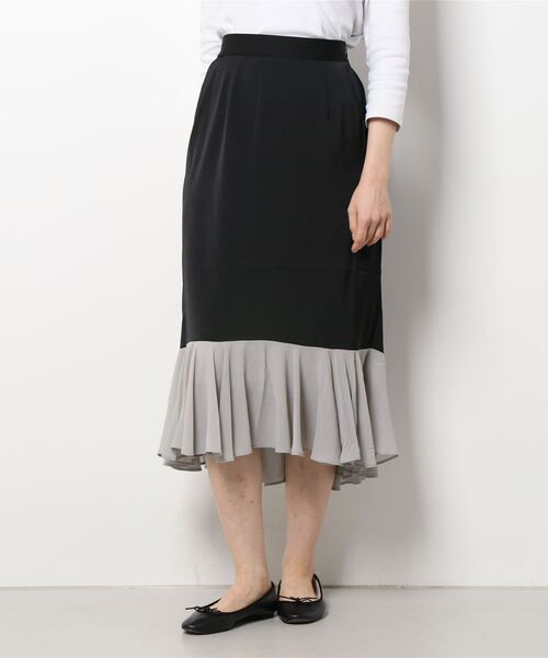 ur,Melty（ユアメルティー）の「裾切替マーメイドスカート（スカート・レディース・ブラック/オフホワイト/イエロー・FREE）」の7枚目の写真