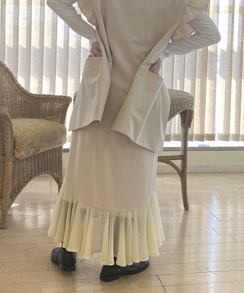 ur,Melty（ユアメルティー）の「裾切替マーメイドスカート（スカート・レディース・ブラック/オフホワイト/イエロー・FREE）」の16枚目の写真