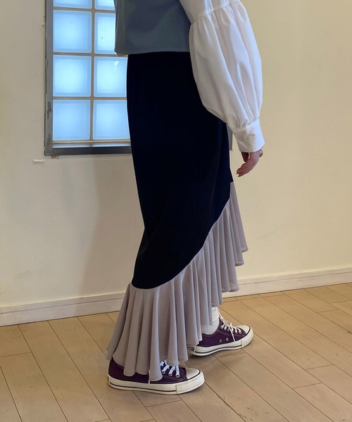 ur,Melty（ユアメルティー）の「裾切替マーメイドスカート（スカート・レディース・ブラック/オフホワイト/イエロー・FREE）」の13枚目の写真