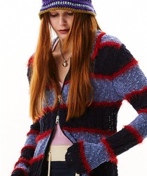 Mixed Yarn Collared Cardigan/ミックスヤーンカラーカーディガン