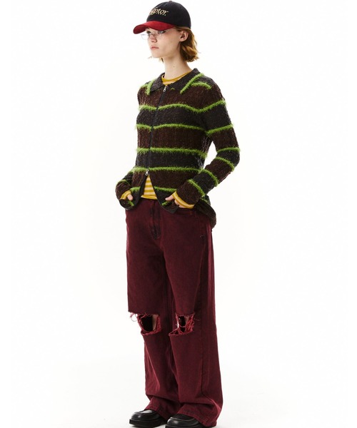 SCULPTOR（スカルプター）の「Mixed Yarn Collared Cardigan/ミックスヤーンカラーカーディガン（カーディガン/ボレロ・レディース・ブラウン/イエロー/ブルー/ミント・MEDIUM/SMALL）」の17枚目の写真