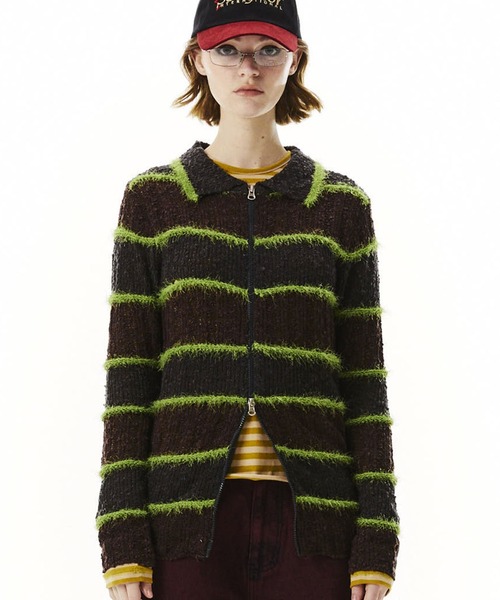 SCULPTOR（スカルプター）の「Mixed Yarn Collared Cardigan/ミックスヤーンカラーカーディガン（カーディガン/ボレロ・レディース・ブラウン/イエロー/ブルー/ミント・MEDIUM/SMALL）」の14枚目の写真