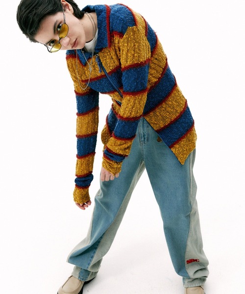 SCULPTOR（スカルプター）の「Mixed Yarn Collared Cardigan/ミックスヤーンカラーカーディガン（カーディガン/ボレロ・レディース・ブラウン/イエロー/ブルー/ミント・MEDIUM/SMALL）」の21枚目の写真