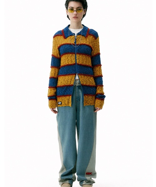 SCULPTOR（スカルプター）の「Mixed Yarn Collared Cardigan/ミックスヤーンカラーカーディガン（カーディガン/ボレロ・レディース・ブラウン/イエロー/ブルー/ミント・MEDIUM/SMALL）」の22枚目の写真