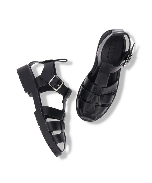 Juze（ジュゼ）の「リサイクルフェイクレザーボリュームソールグルカサンダル【sustainable】（サンダル・レディース・ブラック/ベージュ/オフホワイト・L/S/M）」の13枚目の写真