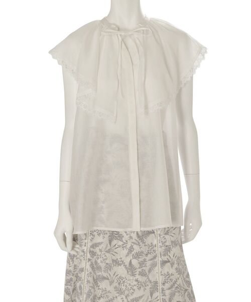 MERCURYDUO（マーキュリーデュオ）の「ボリュームラッフルブラウス（シャツ/ブラウス・レディース・オフホワイト/ネイビー/ダークブラウン・FREE）」の6枚目の写真