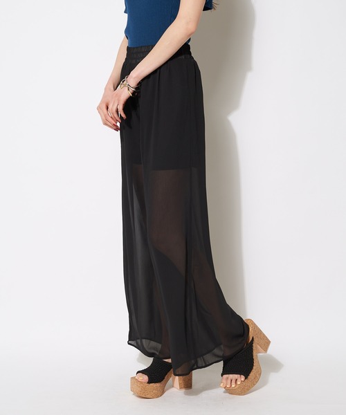 SPIRALGIRL（スパイラルガール）の「シアーワイドパンツ（その他パンツ・レディース・ブラック/ベージュ/オフホワイト・FREE）」の8枚目の写真