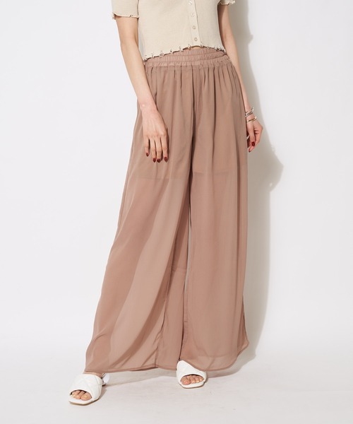 SPIRALGIRL（スパイラルガール）の「シアーワイドパンツ（その他パンツ・レディース・ブラック/ベージュ/オフホワイト・FREE）」の17枚目の写真