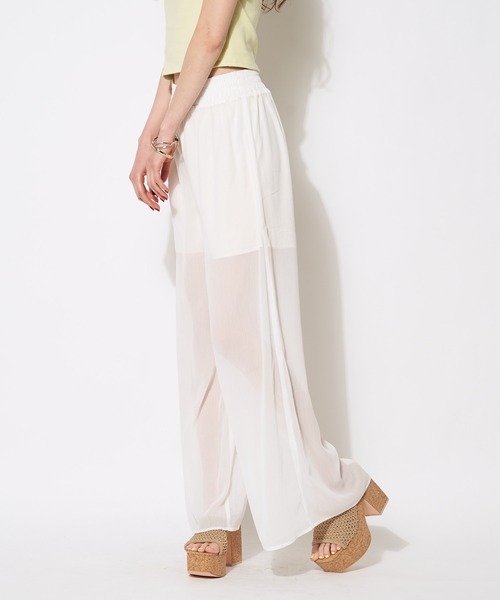 SPIRALGIRL（スパイラルガール）の「シアーワイドパンツ（その他パンツ・レディース・ブラック/ベージュ/オフホワイト・FREE）」の9枚目の写真