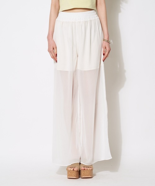 SPIRALGIRL（スパイラルガール）の「シアーワイドパンツ（その他パンツ・レディース・ブラック/ベージュ/オフホワイト・FREE）」の18枚目の写真