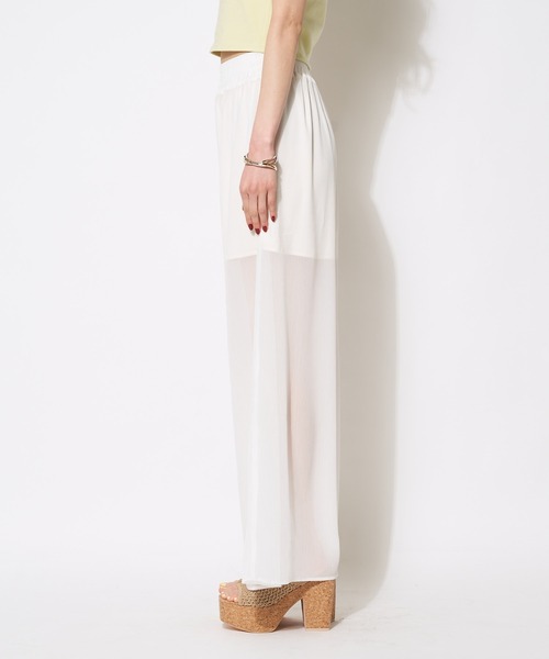 SPIRALGIRL（スパイラルガール）の「シアーワイドパンツ（その他パンツ・レディース・ブラック/ベージュ/オフホワイト・FREE）」の15枚目の写真