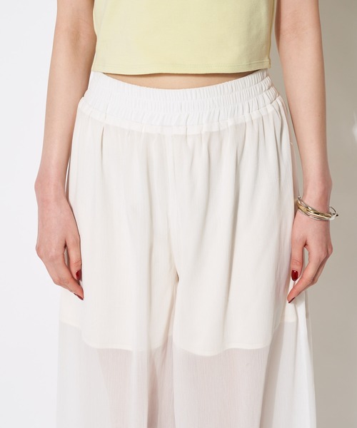 SPIRALGIRL（スパイラルガール）の「シアーワイドパンツ（その他パンツ・レディース・ブラック/ベージュ/オフホワイト・FREE）」の6枚目の写真