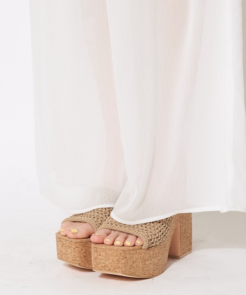 SPIRALGIRL（スパイラルガール）の「シアーワイドパンツ（その他パンツ・レディース・ブラック/ベージュ/オフホワイト・FREE）」の21枚目の写真