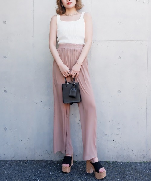 SPIRALGIRL（スパイラルガール）の「シアーワイドパンツ（その他パンツ・レディース・ブラック/ベージュ/オフホワイト・FREE）」の13枚目の写真