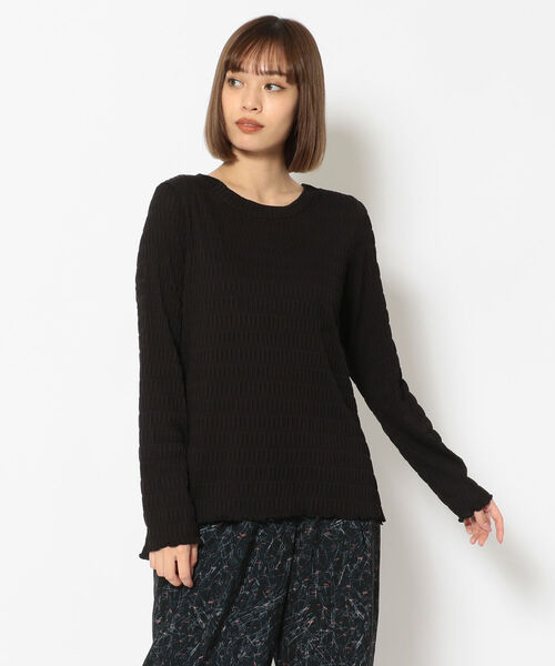 EACH.(イーチ)の「EACH(イーチ)SHEER SLEEVE PULLOVER/シアースリーブプルオーバー(Tシャツ/カットソー・レディース・ホワイト/ブラック・FREE)」の1枚目の写真