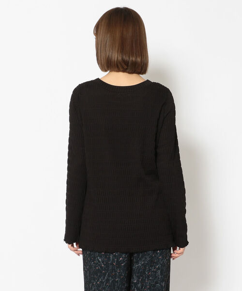 EACH.(イーチ)の「EACH(イーチ)SHEER SLEEVE PULLOVER/シアースリーブプルオーバー(Tシャツ/カットソー・レディース・ホワイト/ブラック・FREE)」の3枚目の写真