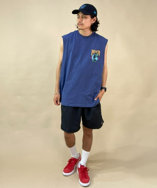 バックロゴ ルーズ Tシャツ 4色 ストリート 夏 トップス nr9251 RVCA/ルーカ ルーズシルエット ノースリーブ ロックTシャツ