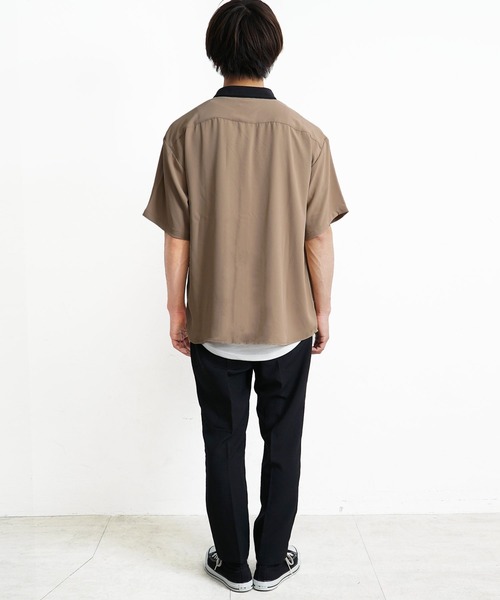 MinoriTY】スナップボタンクレリックシャツ 半袖 メンズ 秋服 夏服