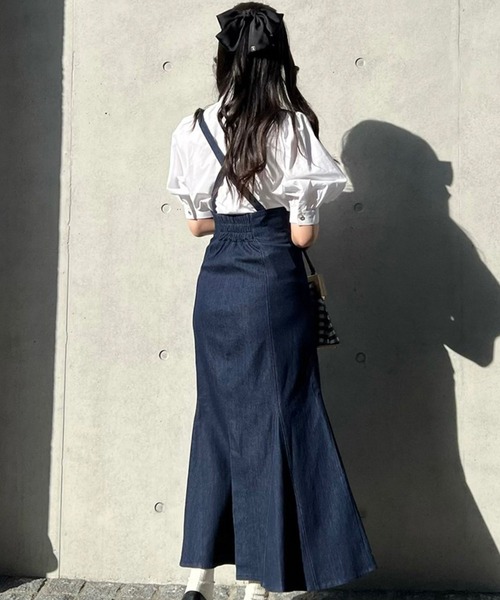 TITTY&CO.（ティティーアンドコー）の「【TITTY&CO.】ハイウエストデニムマーメイドスカート（デニムスカート・レディース・ブラック/インディゴブルー・X-SMALL/FREE）」の11枚目の写真