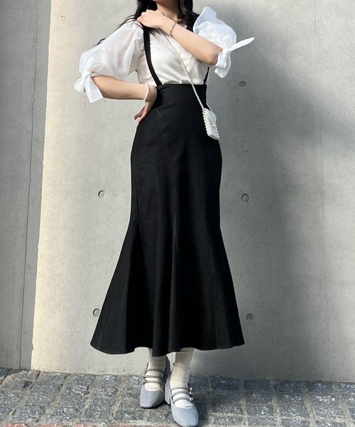 TITTY&CO.（ティティーアンドコー）の「【TITTY&CO.】ハイウエストデニムマーメイドスカート（デニムスカート・レディース・ブラック/インディゴブルー・X-SMALL/FREE）」の12枚目の写真