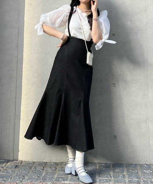 TITTY&CO.（ティティーアンドコー）の「【TITTY&CO.】ハイウエストデニムマーメイドスカート（デニムスカート・レディース・ブラック/インディゴブルー・X-SMALL/FREE）」の13枚目の写真