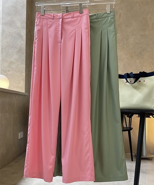 chuclla(チュクラ)の「ツイスト2タック ワイドスラックス je-101 chw22s130(その他パンツ・レディース・ピンク/ライトグリーン・S/M/L)」の19枚目の写真