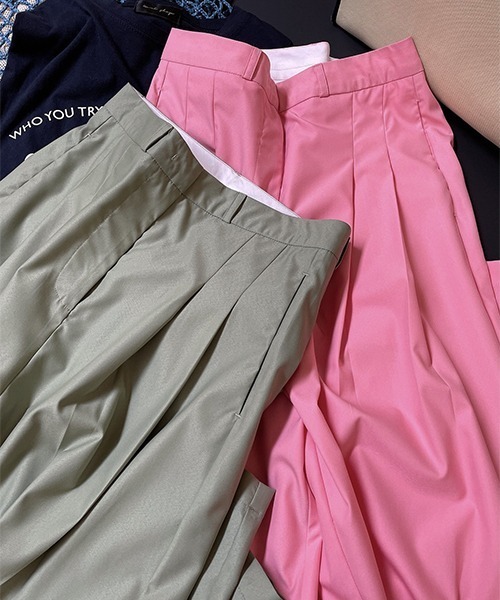 chuclla(チュクラ)の「ツイスト2タック ワイドスラックス je-101 chw22s130(その他パンツ・レディース・ピンク/ライトグリーン・S/M/L)」の21枚目の写真