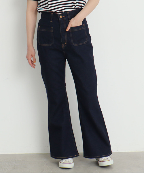 CHILD WOMAN（チャイルドウーマン）の「12ozデニム フレアパンツ（デニムパンツ・レディース・ネイビー/その他・38/36）」の2枚目の写真