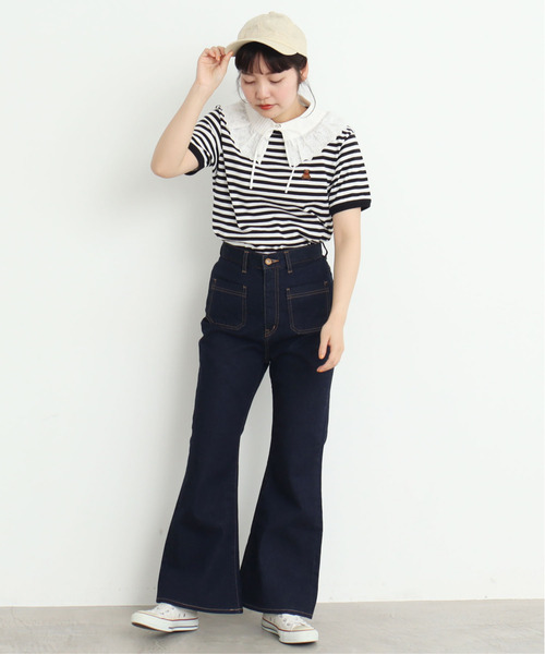 CHILD WOMAN（チャイルドウーマン）の「12ozデニム フレアパンツ（デニムパンツ・レディース・ネイビー/その他・38/36）」の8枚目の写真