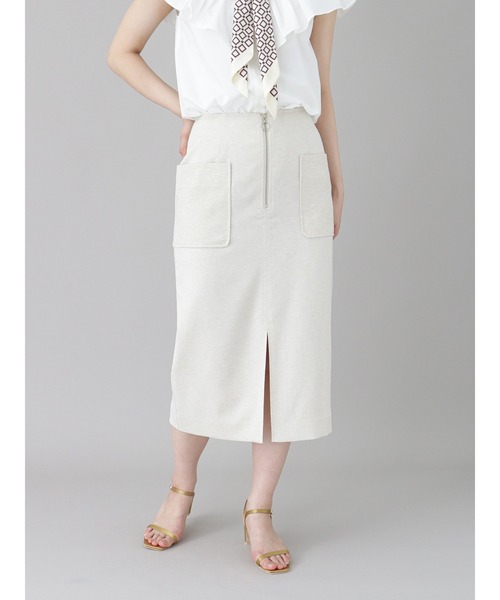 Te chichi CLASSIC（テチチクラシック）の「フロントファスナータイトスカート（スカート・レディース・ベージュ/イエロー・MEDIUM/SMALL）」の2枚目の写真