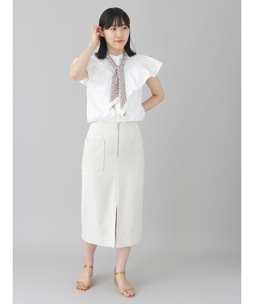 Te chichi CLASSIC（テチチクラシック）の「フロントファスナータイトスカート（スカート・レディース・ベージュ/イエロー・MEDIUM/SMALL）」の10枚目の写真