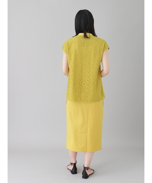 Te chichi CLASSIC（テチチクラシック）の「フロントファスナータイトスカート（スカート・レディース・ベージュ/イエロー・MEDIUM/SMALL）」の12枚目の写真