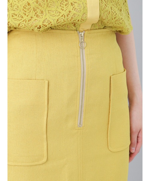 Te chichi CLASSIC（テチチクラシック）の「フロントファスナータイトスカート（スカート・レディース・ベージュ/イエロー・MEDIUM/SMALL）」の13枚目の写真