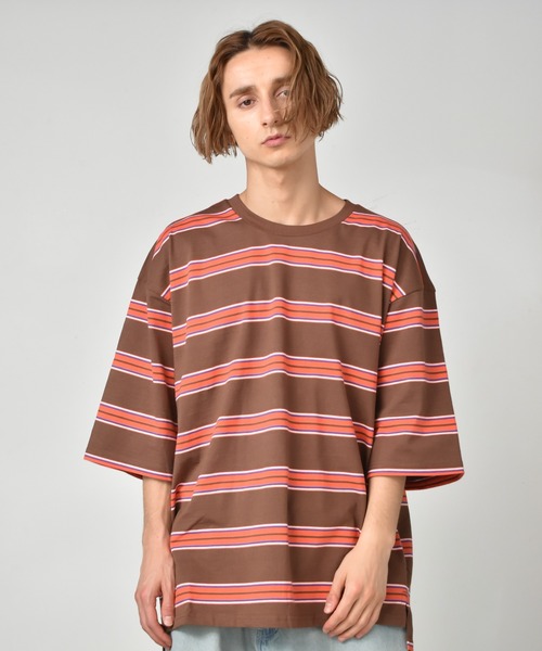【本日午前中まで価格】patou ／ボーダーTシャツ　Sサイズ ユニクロ公式 | オーバーサイズボーダーTシャツ（5分袖）