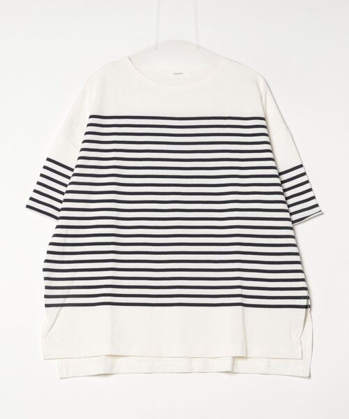 DISCOAT(ディスコート)の「【WEB限定】バスクボーダービッグプルオーバー(Tシャツ/カットソー・レディース・ブラック/ピンク/オレンジ/ブルー/グリーン/レッド/ネイビー/ブラック系その他・FREE)」の4枚目の写真