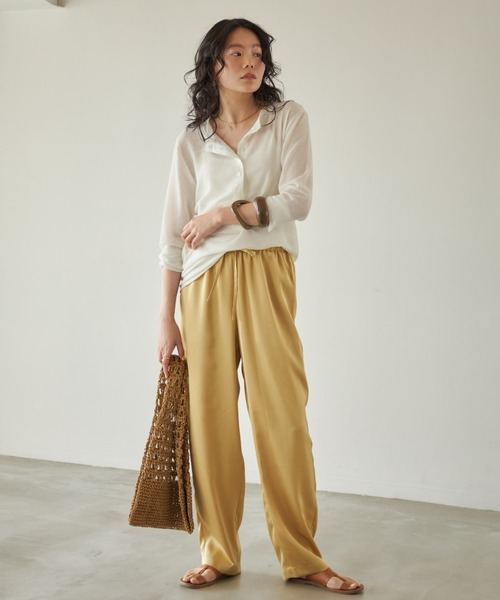 CREDONA(クレドナ)の「マットサテンカラーラフPT(その他パンツ・レディース・ダークブラウン/オリーブ/オレンジ/ブルー/イエロー・FREE)」の5枚目の写真