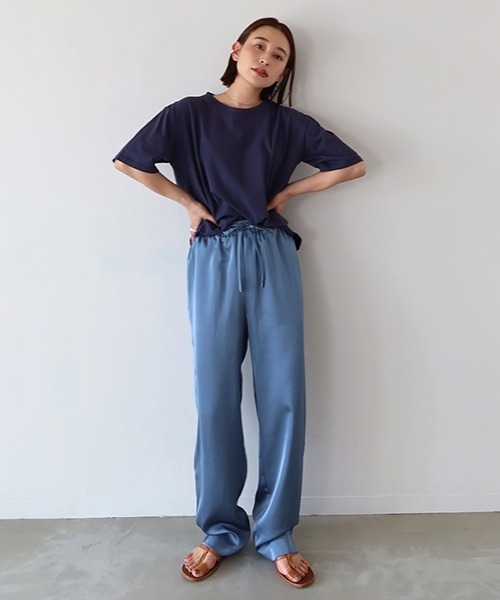 CREDONA(クレドナ)の「マットサテンカラーラフPT(その他パンツ・レディース・ダークブラウン/オリーブ/オレンジ/ブルー/イエロー・FREE)」の4枚目の写真