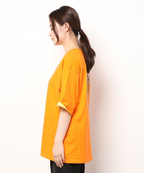 BABYDOLL（ベビードール）の「親子お揃い ネオン ロールアップ Tシャツ 6727A（Tシャツ/カットソー・レディース・ホワイト/オレンジ系9/グリーン系その他7・L/M/XL/S）」の6枚目の写真