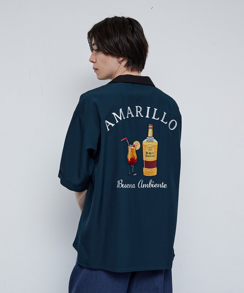 JUNRED（ジュンレッド）の「ポリPU刺繍ボーリングシャツ（シャツ/ブラウス・メンズ・ベージュ/グリーン系その他・M/L）」の2枚目の写真