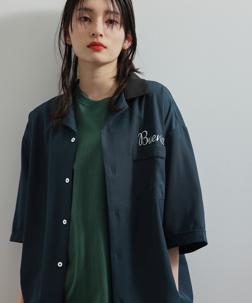 JUNRED（ジュンレッド）の「ポリPU刺繍ボーリングシャツ（シャツ/ブラウス・メンズ・ベージュ/グリーン系その他・M/L）」の11枚目の写真