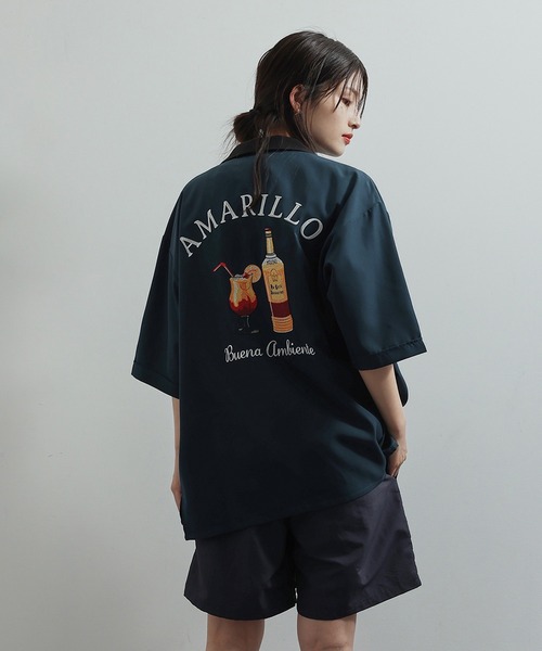 JUNRED（ジュンレッド）の「ポリPU刺繍ボーリングシャツ（シャツ/ブラウス・メンズ・ベージュ/グリーン系その他・M/L）」の9枚目の写真