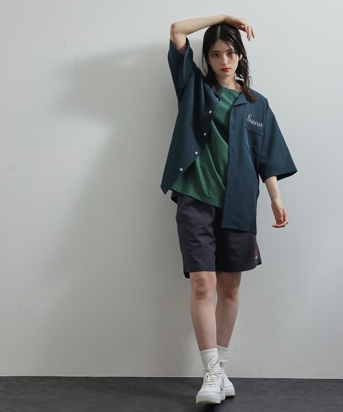 JUNRED（ジュンレッド）の「ポリPU刺繍ボーリングシャツ（シャツ/ブラウス・メンズ・ベージュ/グリーン系その他・M/L）」の4枚目の写真